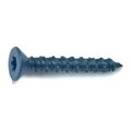 Torquemaster Masonry Screw, 5/16" Dia., Flat, 2 1/4 in L, Steel Blue Ruspert, 50 PK 51783